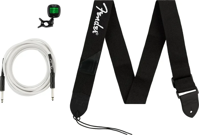 Fender Accessories Bundle Pack including Cable, Tuner and Strap