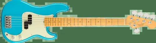 Fender American Professional II Precision Bass V, Maple Fingerboard, Miami Blue w/ Deluxe Molded Case