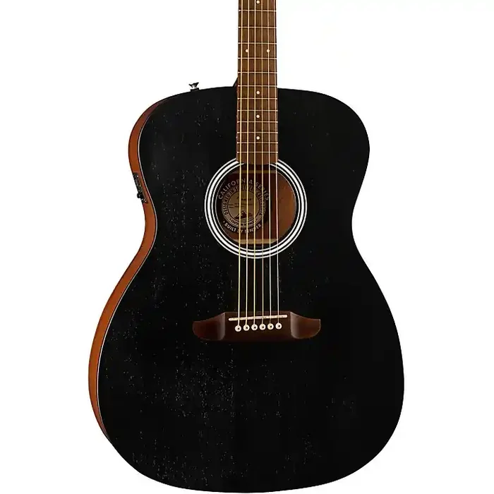 Fender California Monterey Standard All-Mahogany Acoustic-Electric Guitar Black Guitar Center