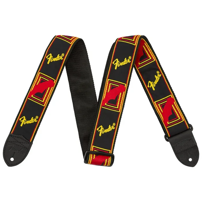 Fender Monogrammed Strap Black Red Gold