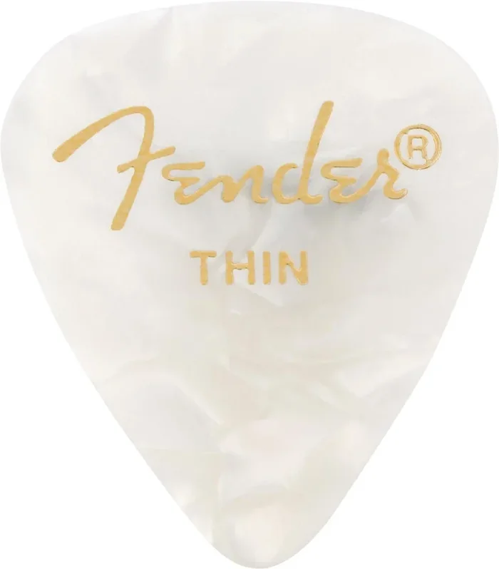 Fender Premium Celluloid 351 Picks | Thin | White Moto | 12pk | Yandas