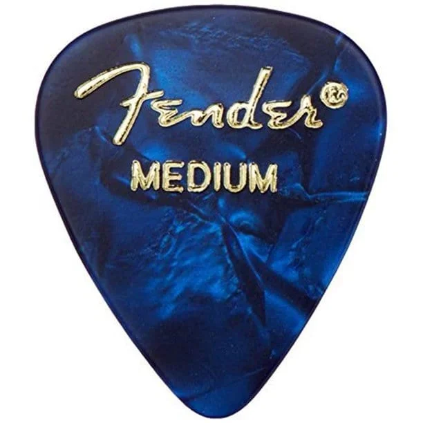 Fender Premium Celluloid 351 Shape Picks, Medium, Blue Moto, 12-Pack |