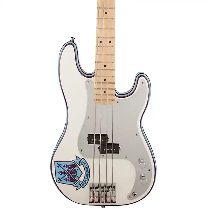 Fender Steve Harris Signature Precision Bass Electric Bass Guitar Olympic White with Pinstripe Guitar Center