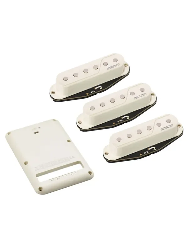 Fishman Fluence Single Width Pickups for Strat Set of 3 – White + Rechargeable Battery Pack