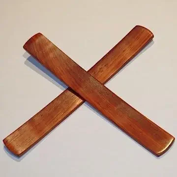 Flat World Musical Rhythm Bones Vermillion Wood Pair