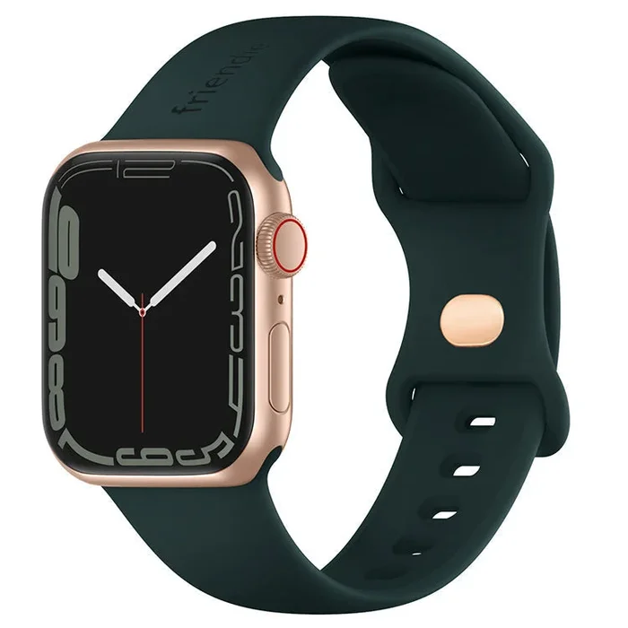 Friendie Noosa Silicone Sports Band for Apple Watch (Green/Gold) [Small]
