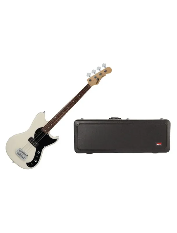G&L Tribute Series Fallout Bass Guitar – Olympic White + Gator Hard Case