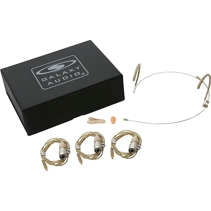 Galaxy Audio HSM8 Beige Omni-Directional Dual Ear Headset Microphone for Audio Technica Systems Guitar Center