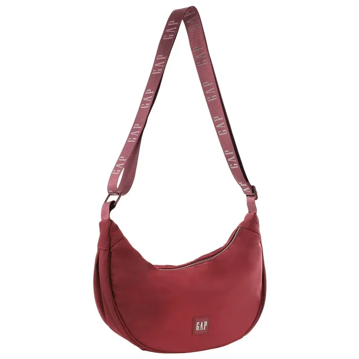 GAP Women’s Nylon RFID Protected Crescent Shoulder Crossbody Bag 32x24cm Wine