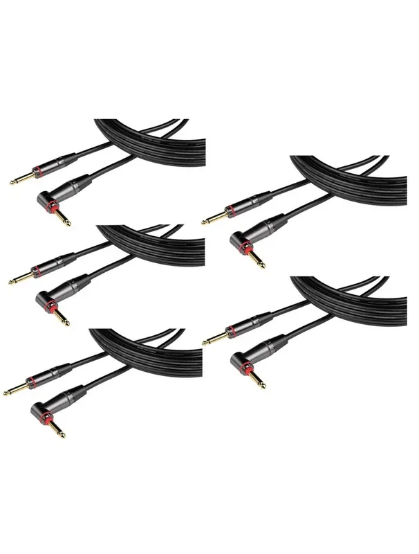 Gator Cableworks Headliner Series 20‘ Straight to RA Quiet Instrument Cable x5