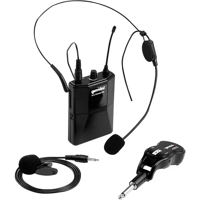 Gemini GMU-HSL100 Single Headset, Lavalier Wireless UHF Microphone System, 512-541.7mHz Guitar Center
