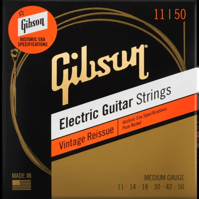 GIBSON ACCESSORIES VINTAGE REISSUE ELECTRIC GUITAR STRINGS – .011-.050 MEDIUM (SEG-HVR11)