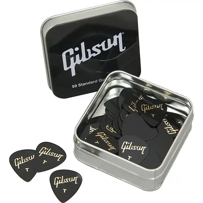 Gibson Guitar Pick Tin – 50 Standard Picks Heavy Guitar Center