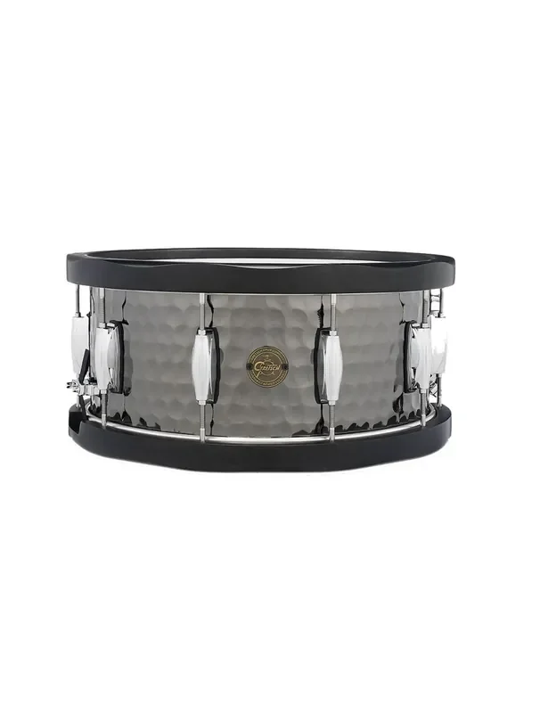 Gretsch Drums 6.5×14″ Hammered Black Steel Snare Drum w/Wood Hoop – Open Box