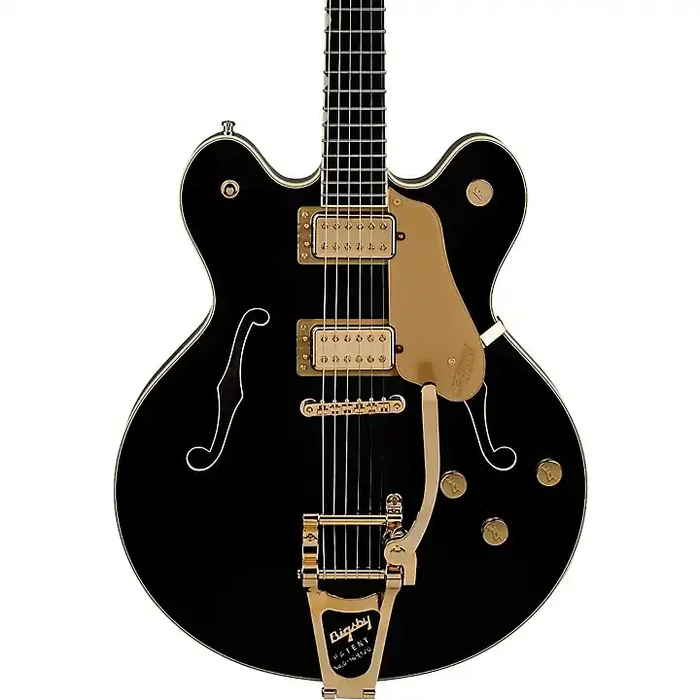 Gretsch Guitars Broadkaster LX Center Block With String-Thru Bigsby and Gold Hardware Electric Guitar Black Guitar Center
