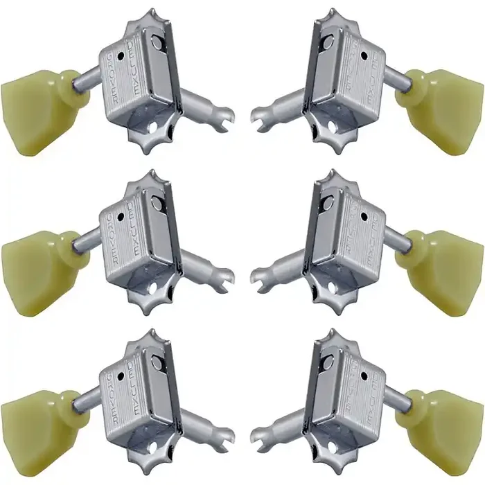 GROVER 3+3 Vintage Deluxe 133 Series Keystone Button Tuning Machines Chrome Guitar Center