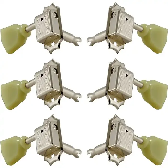 GROVER 3+3 Vintage Deluxe 133 Series Keystone Button Tuning Machines Nickel Guitar Center