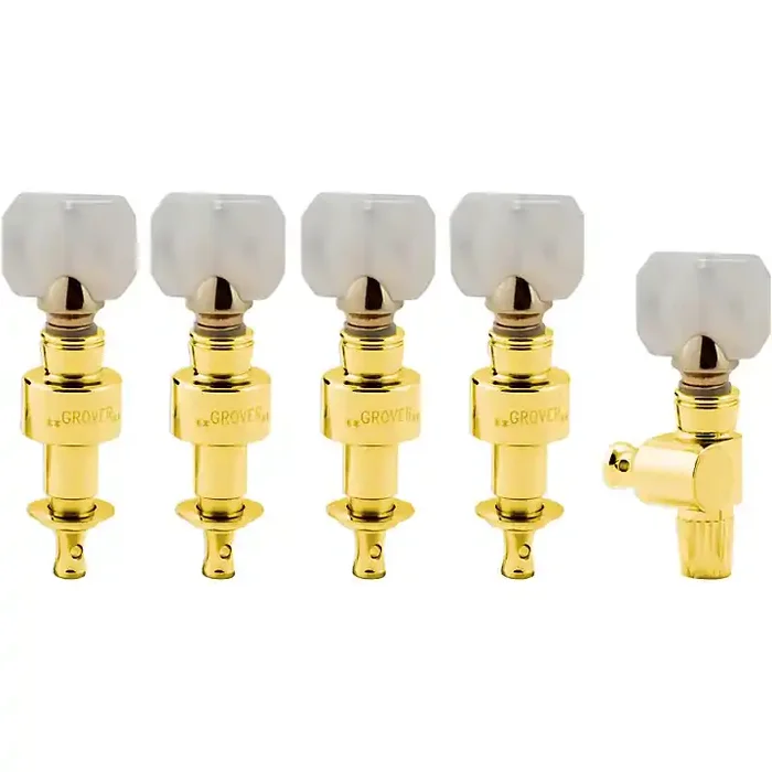 GROVER Planetary Square Pearloid Button Tuning Pegs Gold Guitar Center