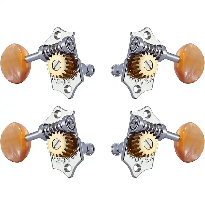 GROVER Sta-Tite Ukulele With 18 1 Gear Ratio U99-18 Series Amber Acryllic Button Tuning Machines Chrome Guitar Center