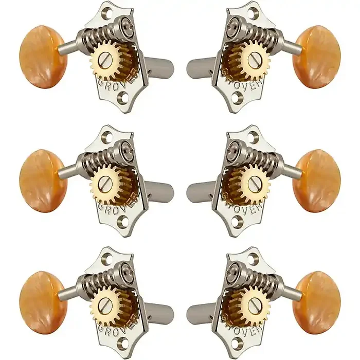 GROVER Sta-Tite With 18 1 Gear Ratio 97-18 Series Amber Acryllic Button Tuning Machines Nickel Guitar Center