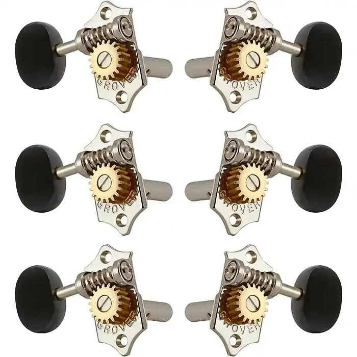 GROVER Sta-Tite With 18 1 Gear Ratio 97-18 Series Ebony Button Tuning Machines Nickel Guitar Center
