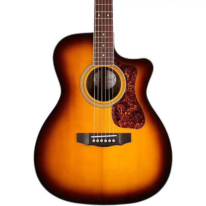 Guild OM-260CE Deluxe Orchestra Cutaway Acoustic-Electric Guitar Antique Burst Guitar Center
