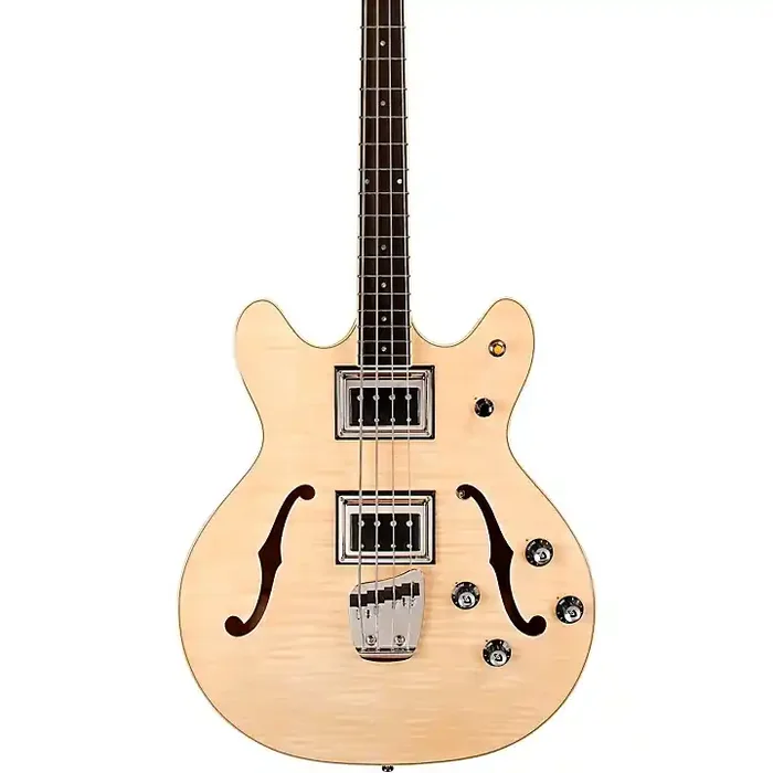 Guild Starfire Bass II Flamed Maple Short-Scale Semi-Hollow Electric Bass Guitar Natural Guitar Center