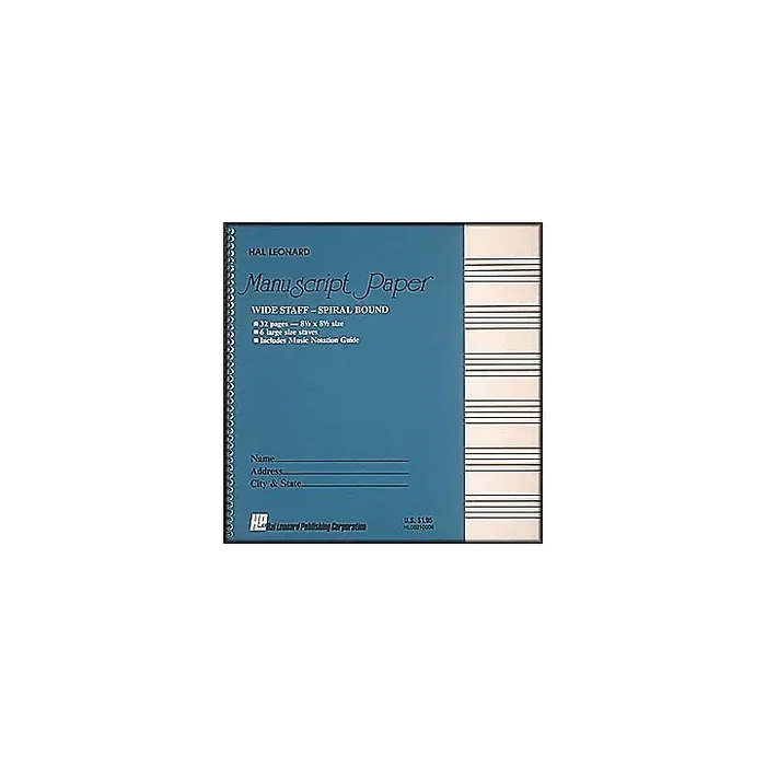 Hal Leonard Wide Staff Spiral Bound Manuscript Paper Guitar Center