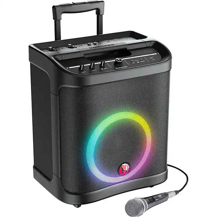 Harbinger RoadTrip 100 Mobile Sound System With Lights, Microphone & Battery Power Guitar Center