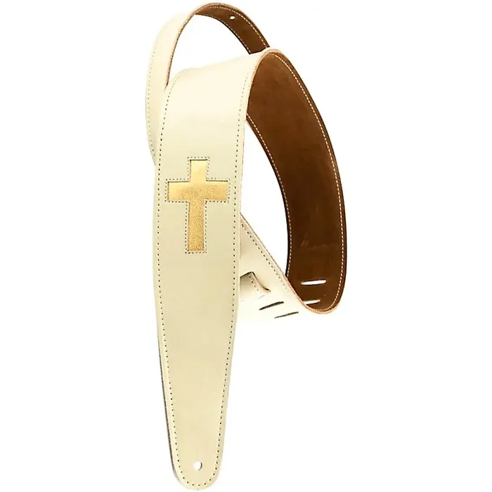 Henry Heller Leather Cross Guitar Strap Cream Guitar Center