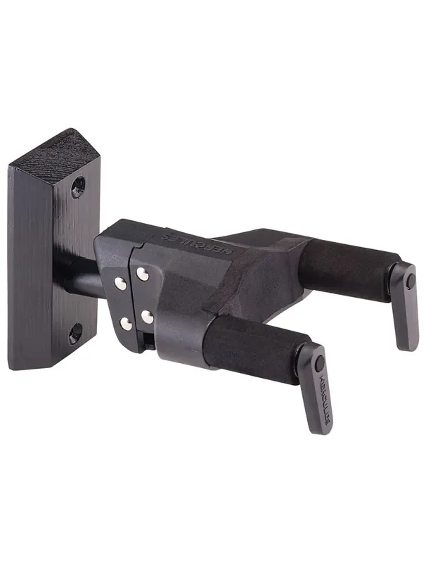 Hercules Stands GSP38WBKPLUS Autogrip Wall Mount Guitar Hanger Black Wood Base