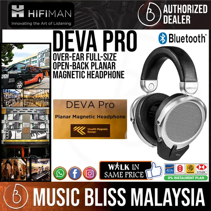 HIFIMAN Deva-Pro Over-Ear Full-Size Open-Back Planar Magnetic Headphone with Bluetooth Receiver