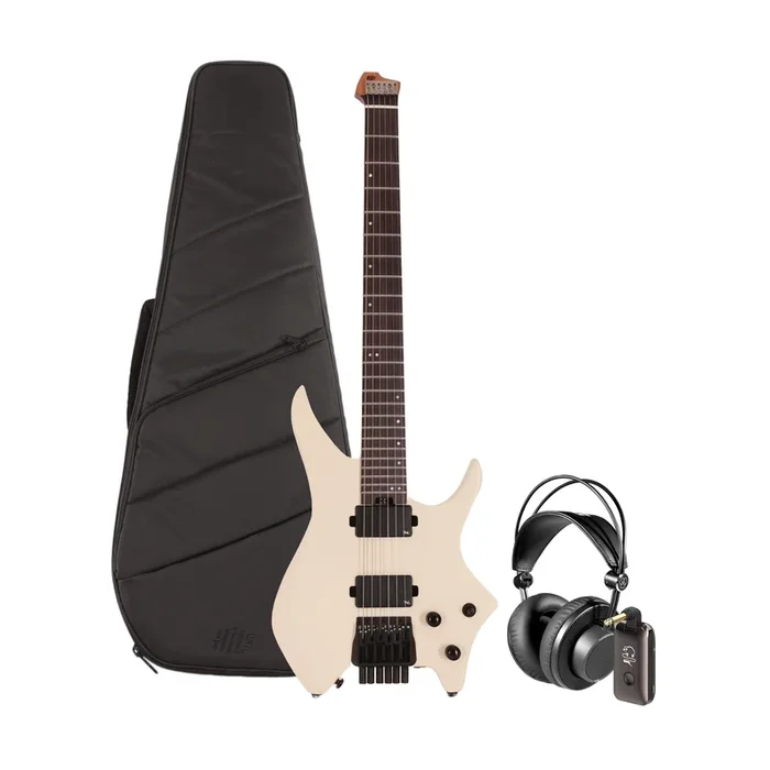 HILS NEXT HN3 Headless Guitar in Satin Ivory Silent Bundle – Andertons Music Co