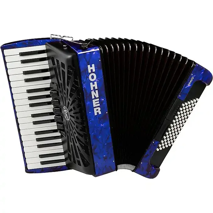 Hohner Bravo III 72 Accordion With Black Bellows Blue Guitar Center