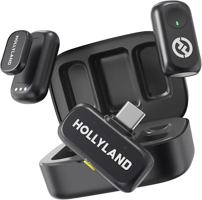 Hollyland Lark A1 Wireless Microphone Set with Charging Case and USB-C Connector