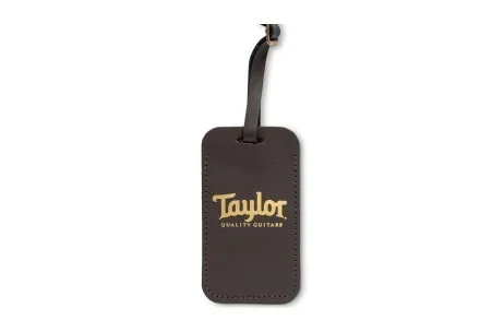 Home & Gifts – Taylor Leather Luggage Tag, Chocolate Brown, Gold Logo