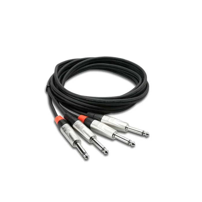 Hosa Pro Stereo Interconnect Cable, Dual 1/4 in. to 1/4 in. – 15 ft.– At Large Inc.® Musical Instruments & Pro Audio