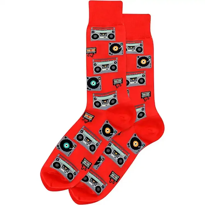 Hot Sox Retro Music Crew Socks Large Guitar Center