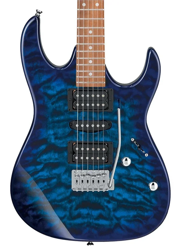 Ibanez GRX70QA in Transparent Blue Burst