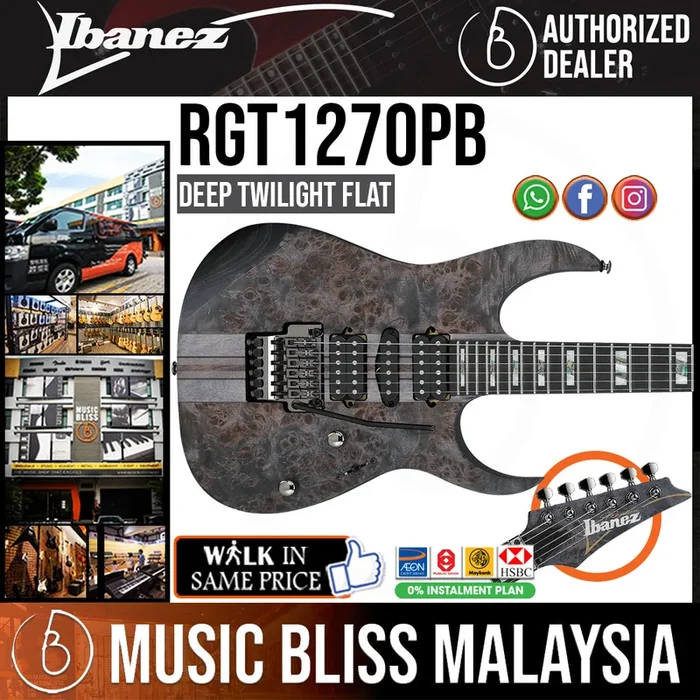 Ibanez Premium RGT1270PB Electric Guitar – Deep Twilight Flat