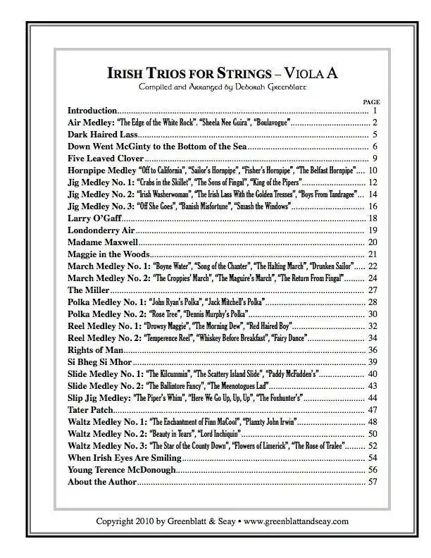 Irish Trios for Strings Viola A