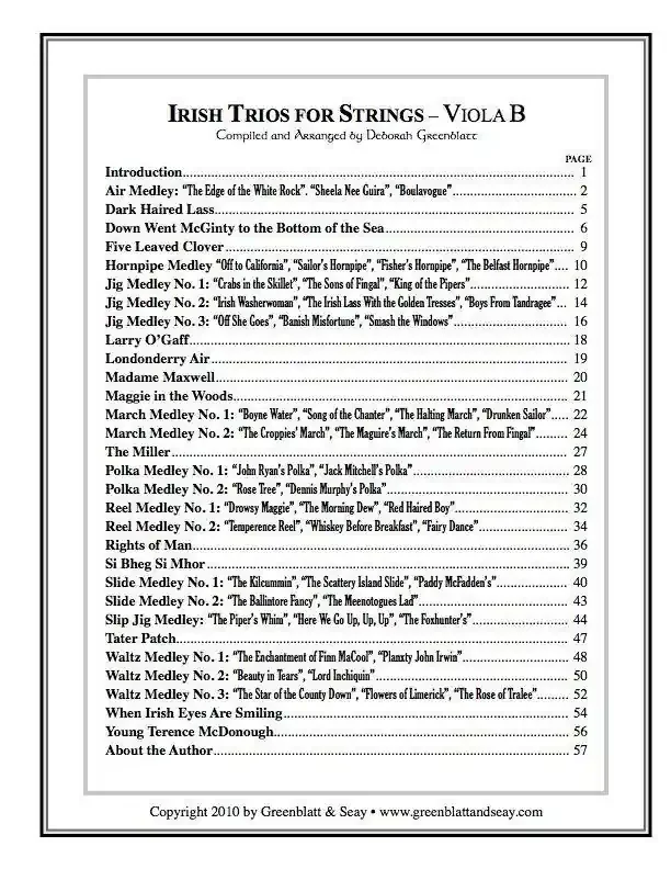 Irish Trios for Strings Viola B