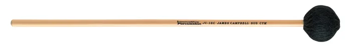 JAMES CAMPBELL SOFT SUSPENDED CYMBAL MALLET – DARK GREEN YARN – RATTAN