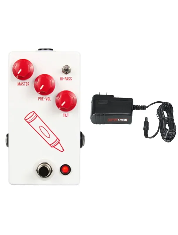 JHS Crayon Overdrive/Distortion Guitar Pedal + Gator 9V Power Supply Combo