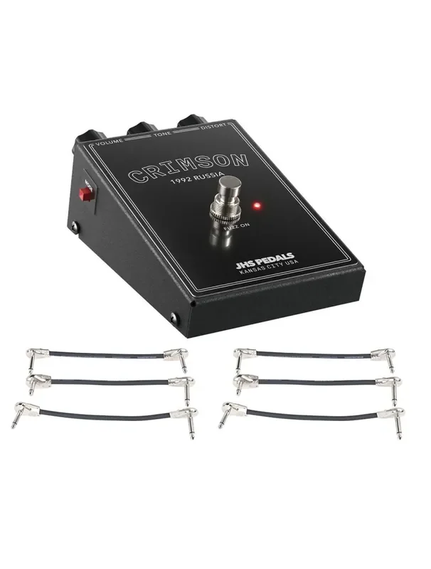JHS Legends Of Fuzz Series Crimson Pedal + 2x Gator Patch Cable 3 Pack