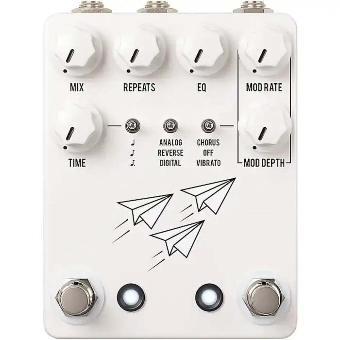 JHS Pedals Flight Delay Reverse Analog Digital Chorus Vibrato Effects Pedal White Guitar Center