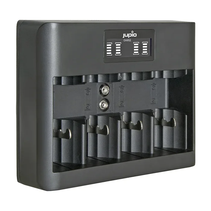 Jupio All-In-One USB Charger with LCD Screen For AA/AAA/C/D/9V Batteries
