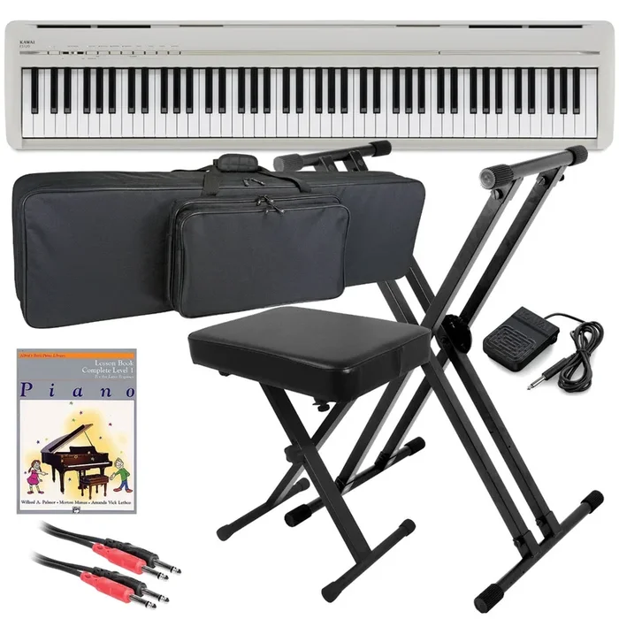 Kawai ES120 Portable Digital Piano – Light Grey STAGE ESSENTIALS BUNDL