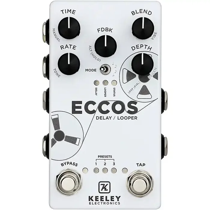 Keeley ECCOS Delay/Looper Effects Pedal White Guitar Center