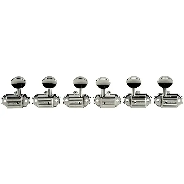 Kluson 3 Per Side Deluxe Series Oval Metal Single Line Logo Tuning Machines Nickel Guitar Center